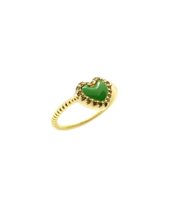 Anello Heart Lovely Mossa verde