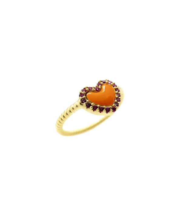 Anello Heart Lovely Mossa arancio