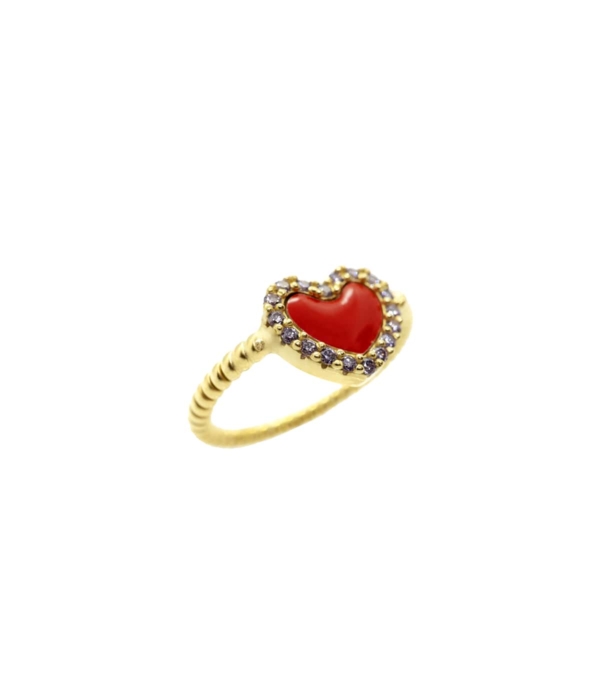 Anello Heart Lovely Mossa rosso